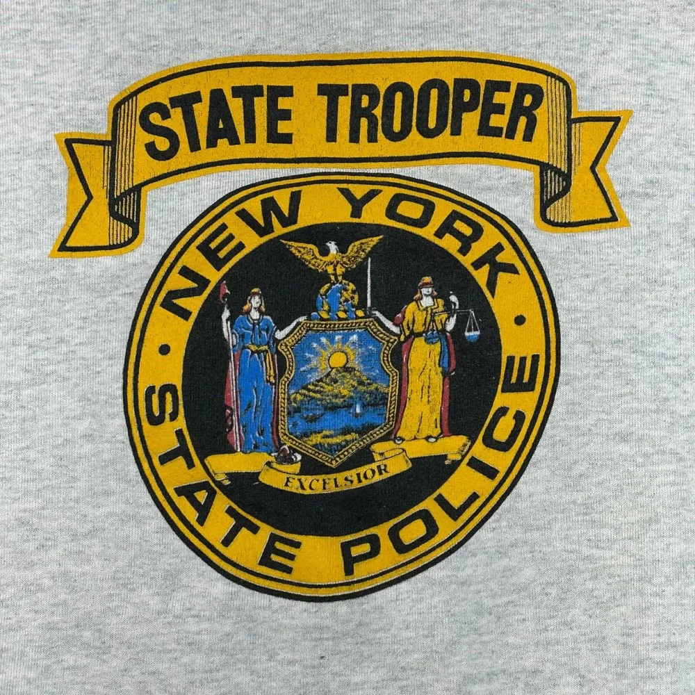 90s Vintage New York State Police Sweatshirt Mens XL Pullover Crewneck Trooper